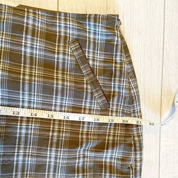 90s vintage brown and blue plaid mini skort - Picture 10 of 11